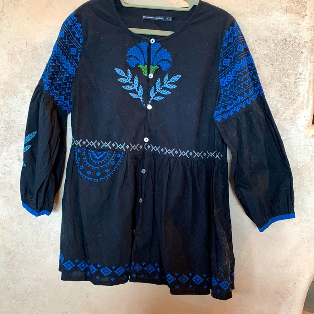 Gudrun Sjoden embroidered blouse